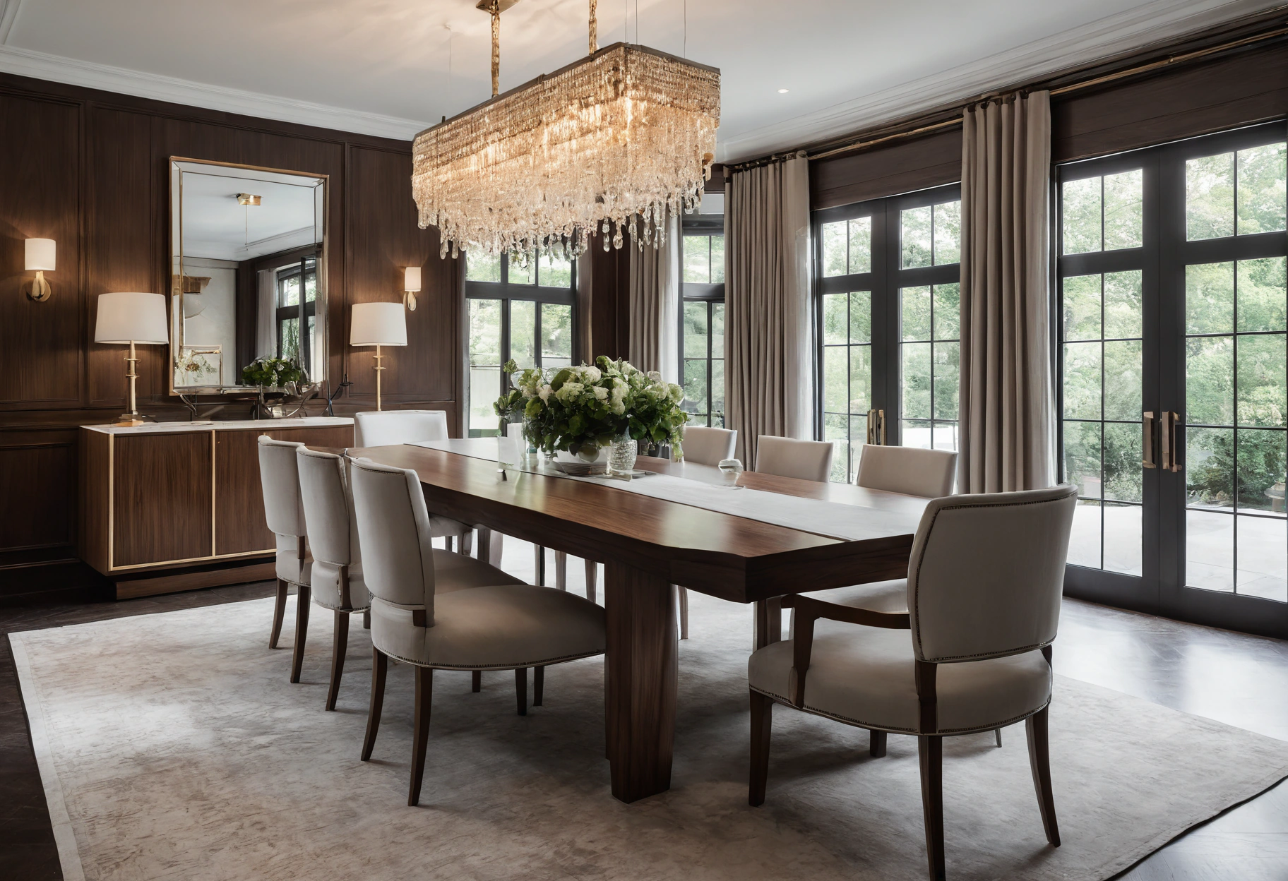 Snag-free finished dining room with made-to-order furniture