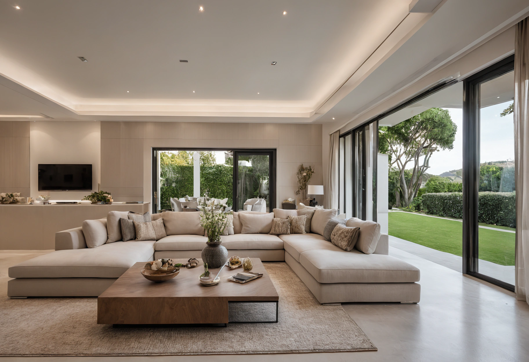 Completed villa living room after a full fit-out